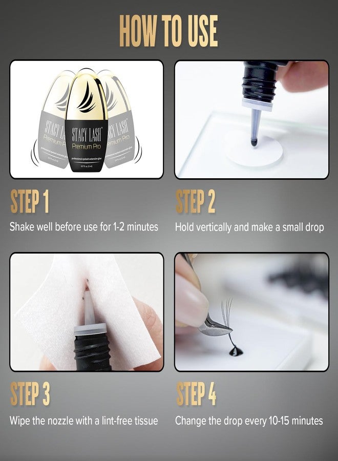 STACY LASH Premium Pro Eyelash Extension Glue 0.17fl.oz/5ml / 0.3 Sec Drying time/Retention – 7 Weeks/Professional Extra Strong Black Lash Adhesive/Lash Tech Supplies - Image 5